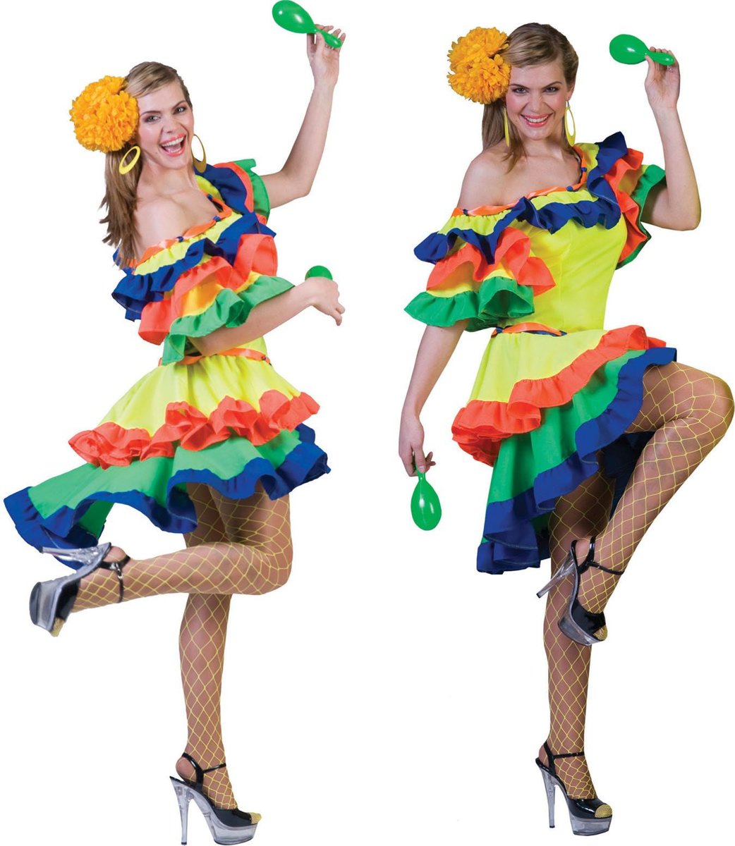 Brazilie & Samba Kostuum | Braziliaanse Samba Dame Samba-Era | Vrouw | Maat 32-34 | Carnaval kostuum | Verkleedkleding